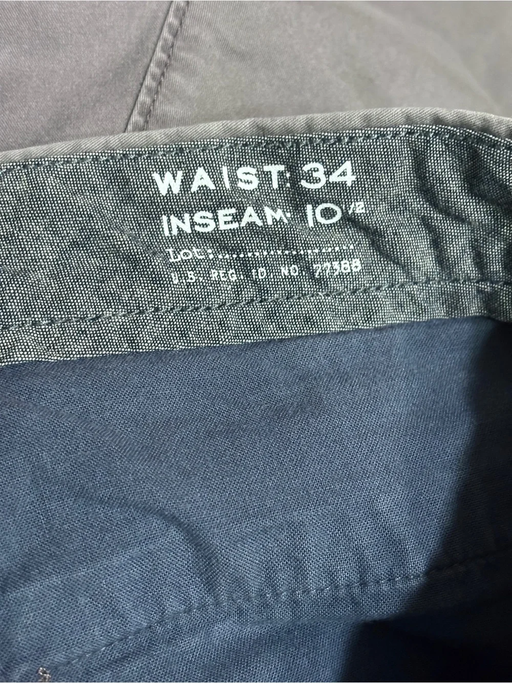 J. CREW Grey Stretch Chino Flat Front Shorts 10.5” Inseam Size 34